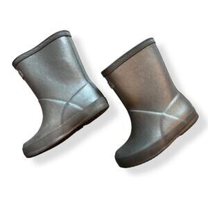 Hunter silver sparkle rain boots